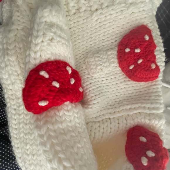 LOVE + HARMONY Chunky white whimsicle cardigan with Watermelon Slices SZ L - Picture 4 of 5